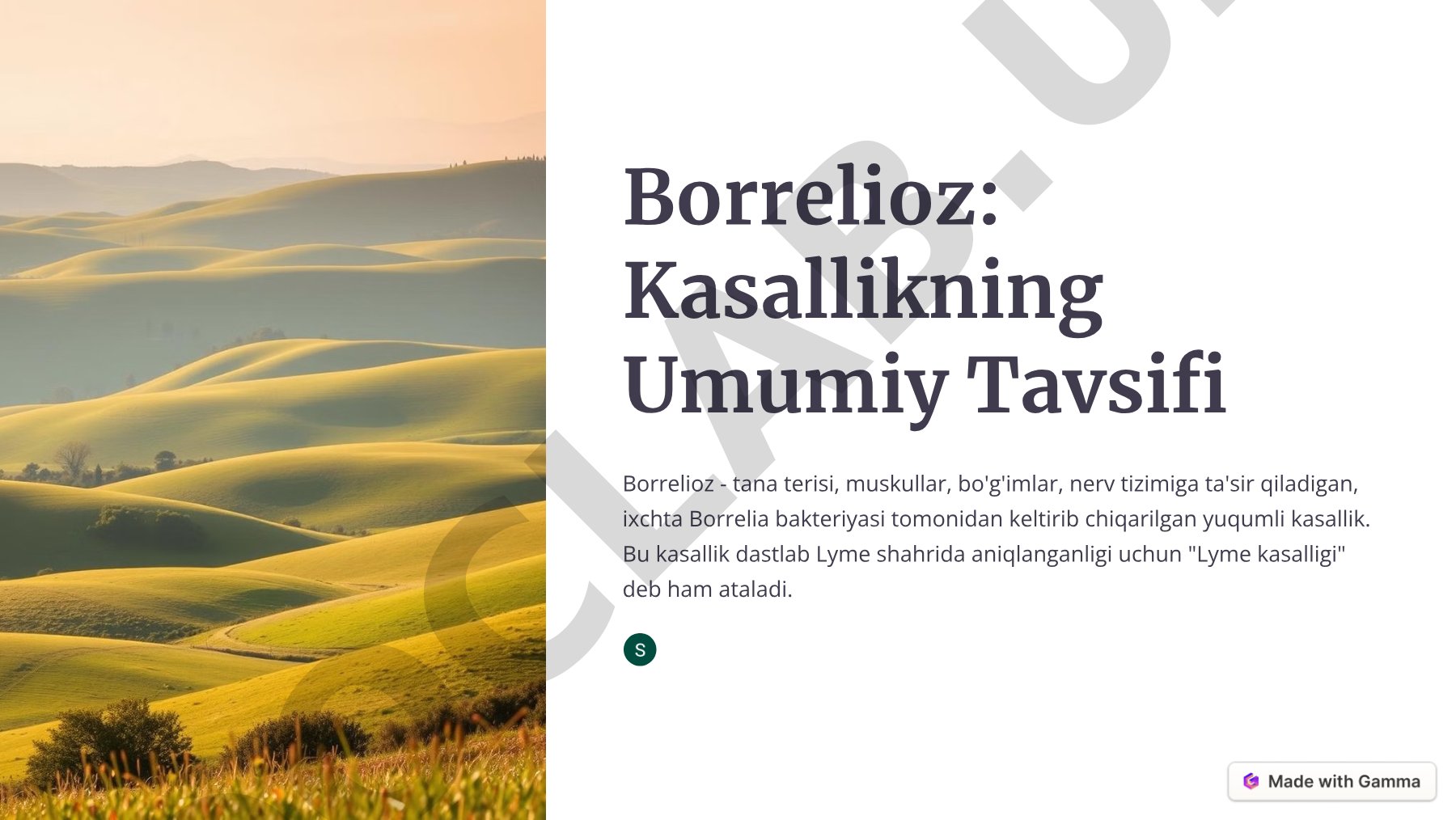 Borrelioz: Kasallikning Umumiy Tavsifi