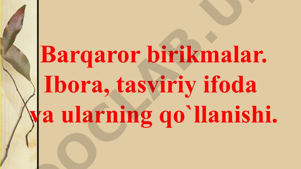 Barqaror birikmalar va ularning tasnifi