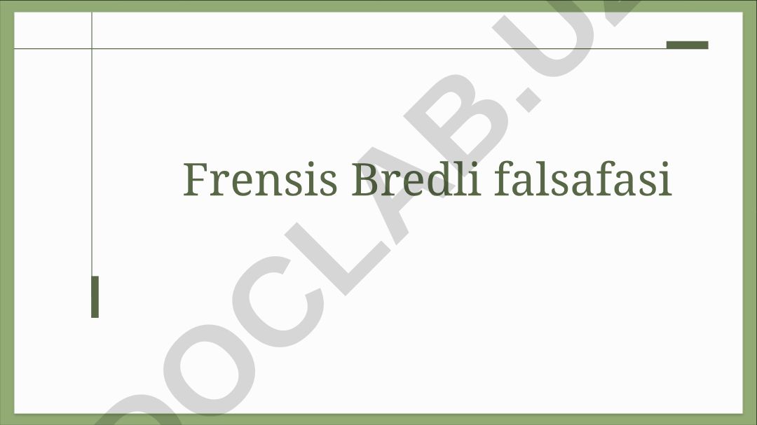Frensis Bredli falsafasi