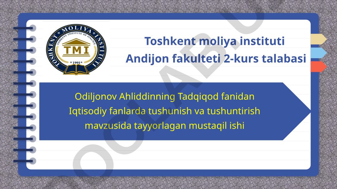 Iqtisodiy fanlarda tushunish va tushuntirish usullari