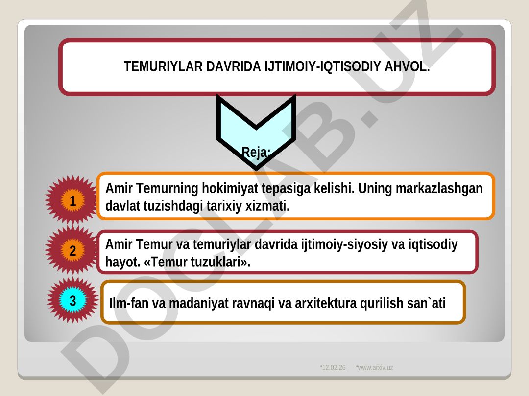 Temuriylar davrida ijtimoiy-iqtisodiy ahvol