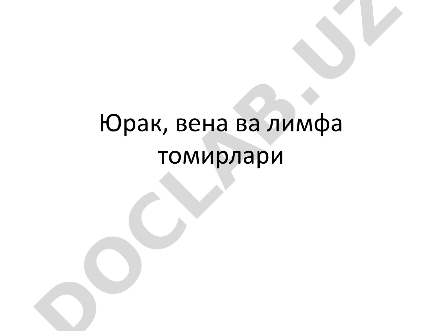Юрак, вена ва лимфа томирлари
