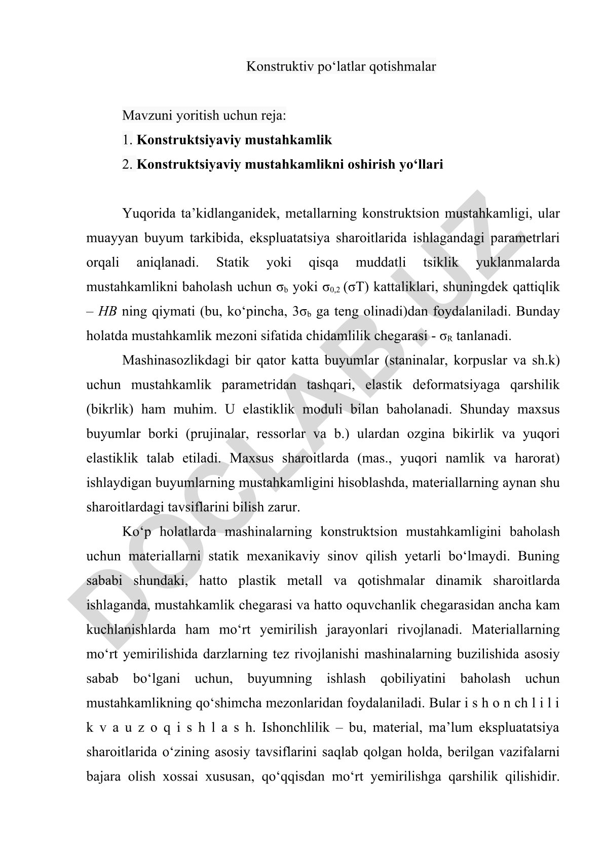 Konstruktiv po‘latlar qotishmalar