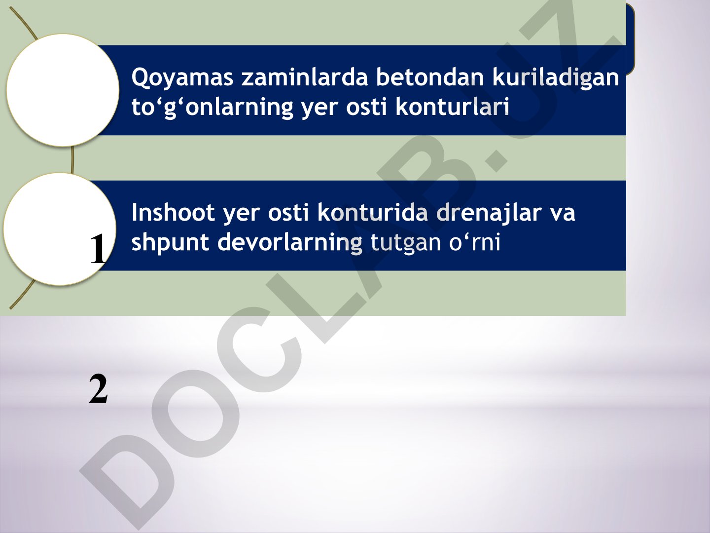 Gidrotexnika inshootlari osti konturining ratsional konstruksiyasini tanlash