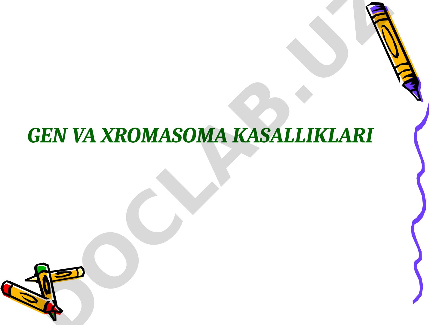 Gen va xromosoma kasalliklari: Fenilketonuriya va boshqa genetik kasalliklar