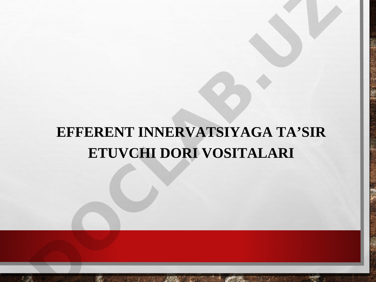 Efferent innervatsiyaga ta'sir etuvchi dori vositalari