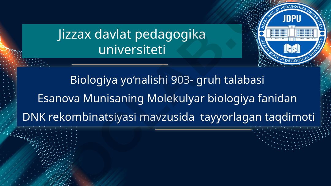 DNK rekombinatsiyasi