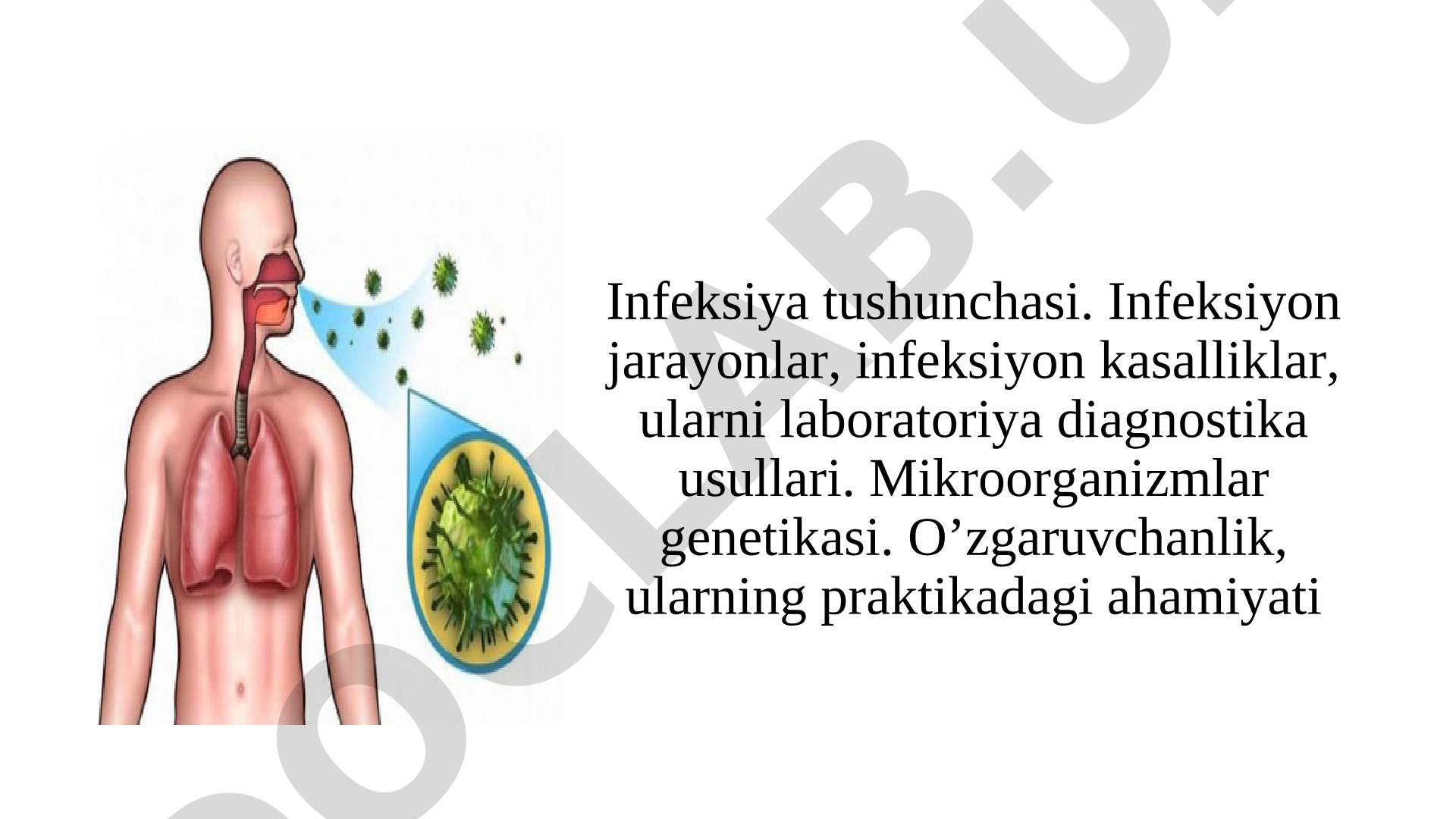 Infeksiya tushunchasi va laboratoriya diagnostika usullari