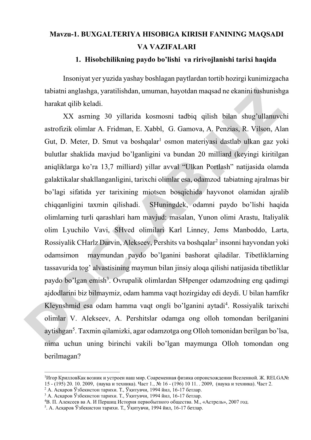 Buxgalteriya hisobiga kirish fanining maqsadi va vazifalari