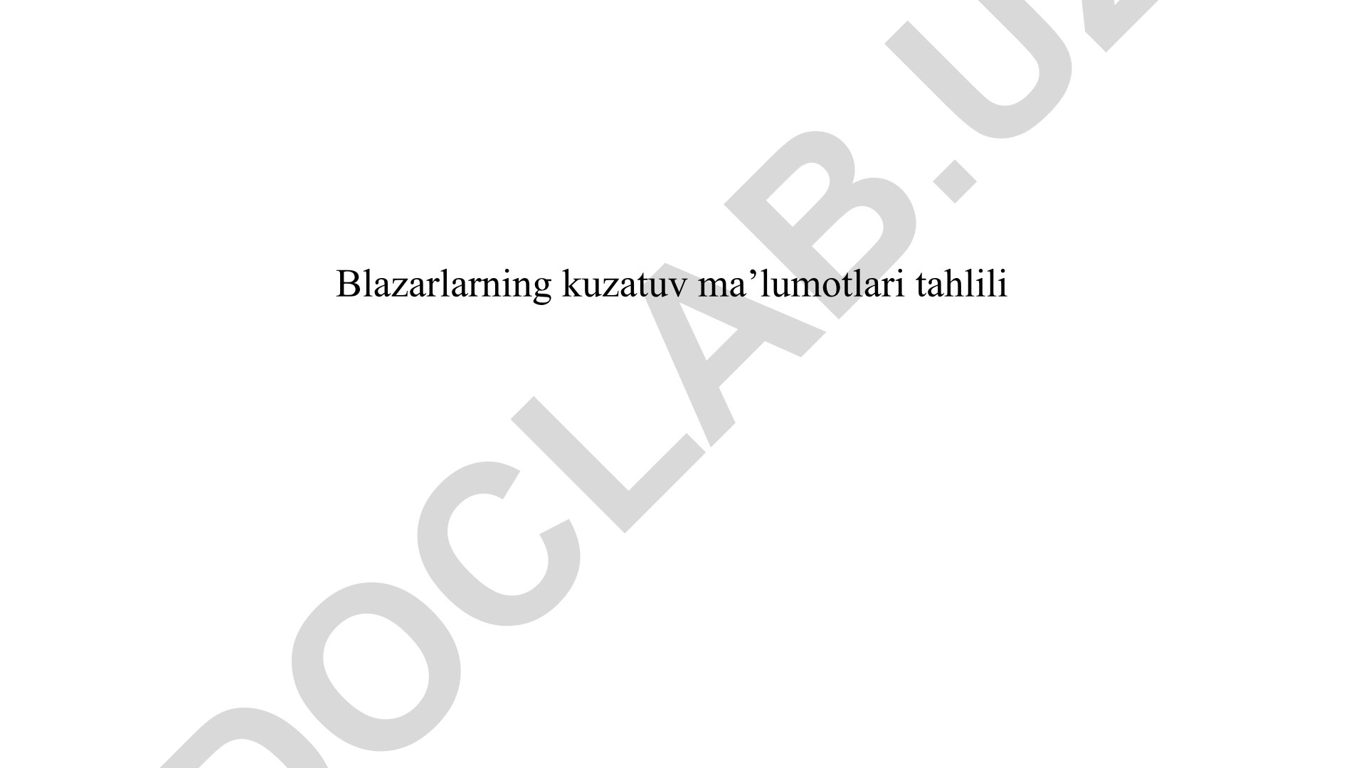 Blazarlarning kuzatuv ma’lumotlari tahlili