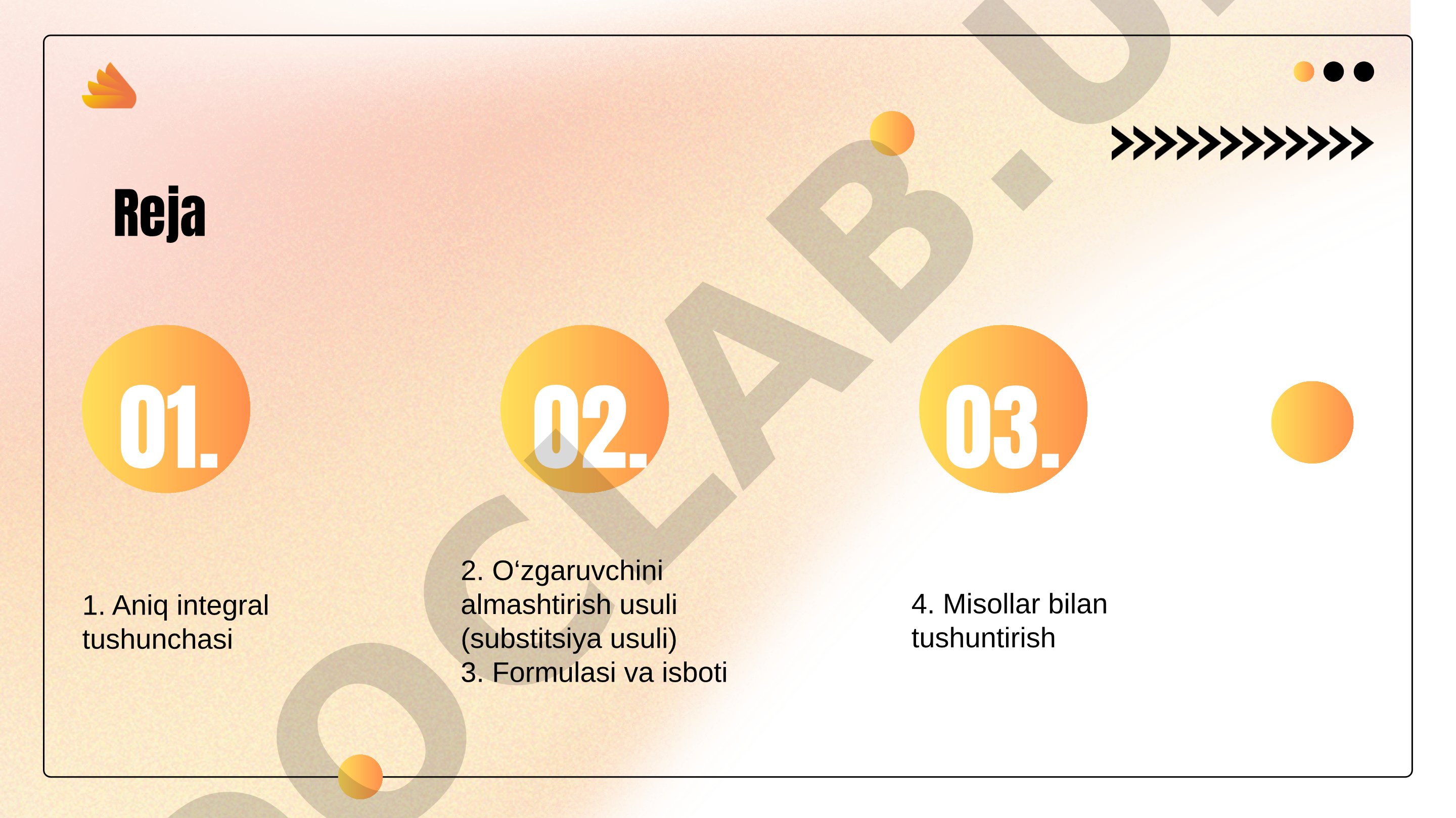 Aniq integral va o'zgaruvchini almashtirish usuli