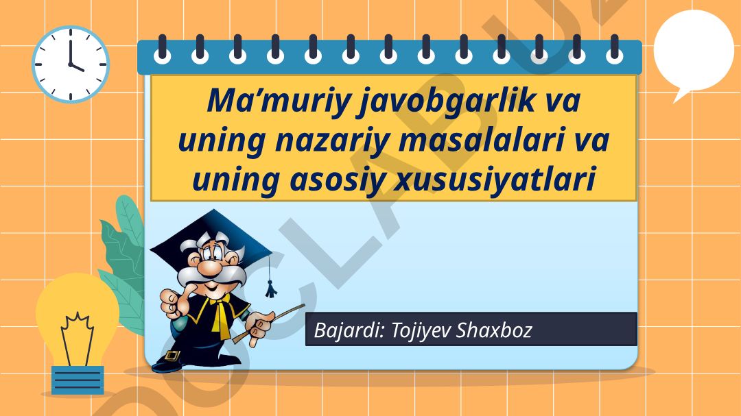 Ma’muriy javobgarlik va uning nazariy masalalari