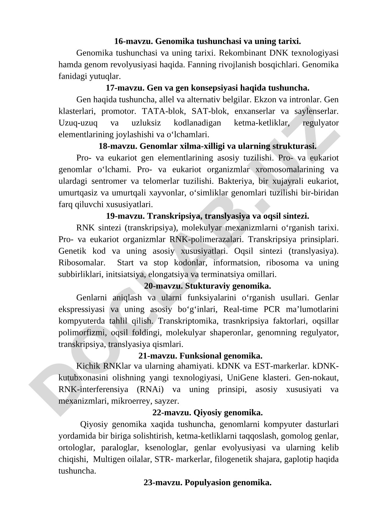 Genomika tushunchasi va uning tarixi