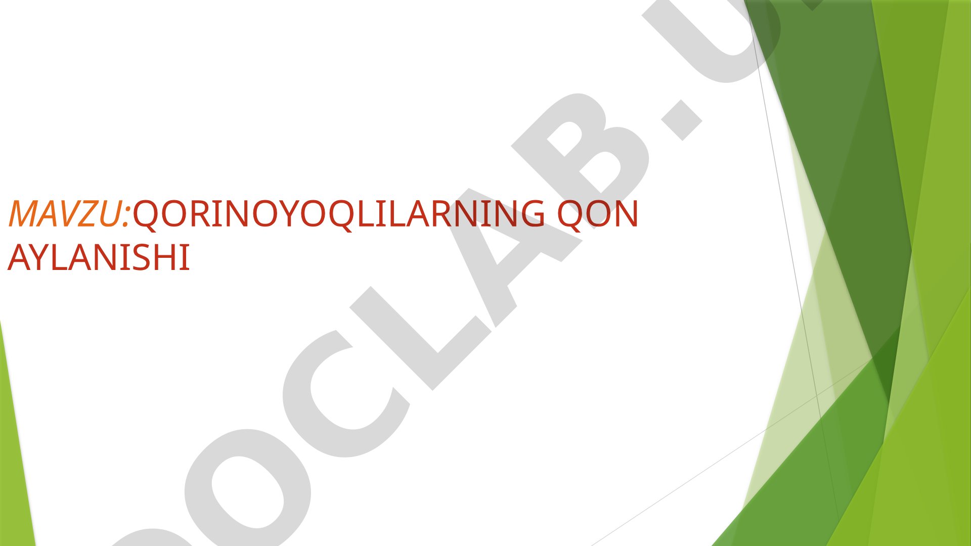 Qorinoyoqlilarning qon aylanishi