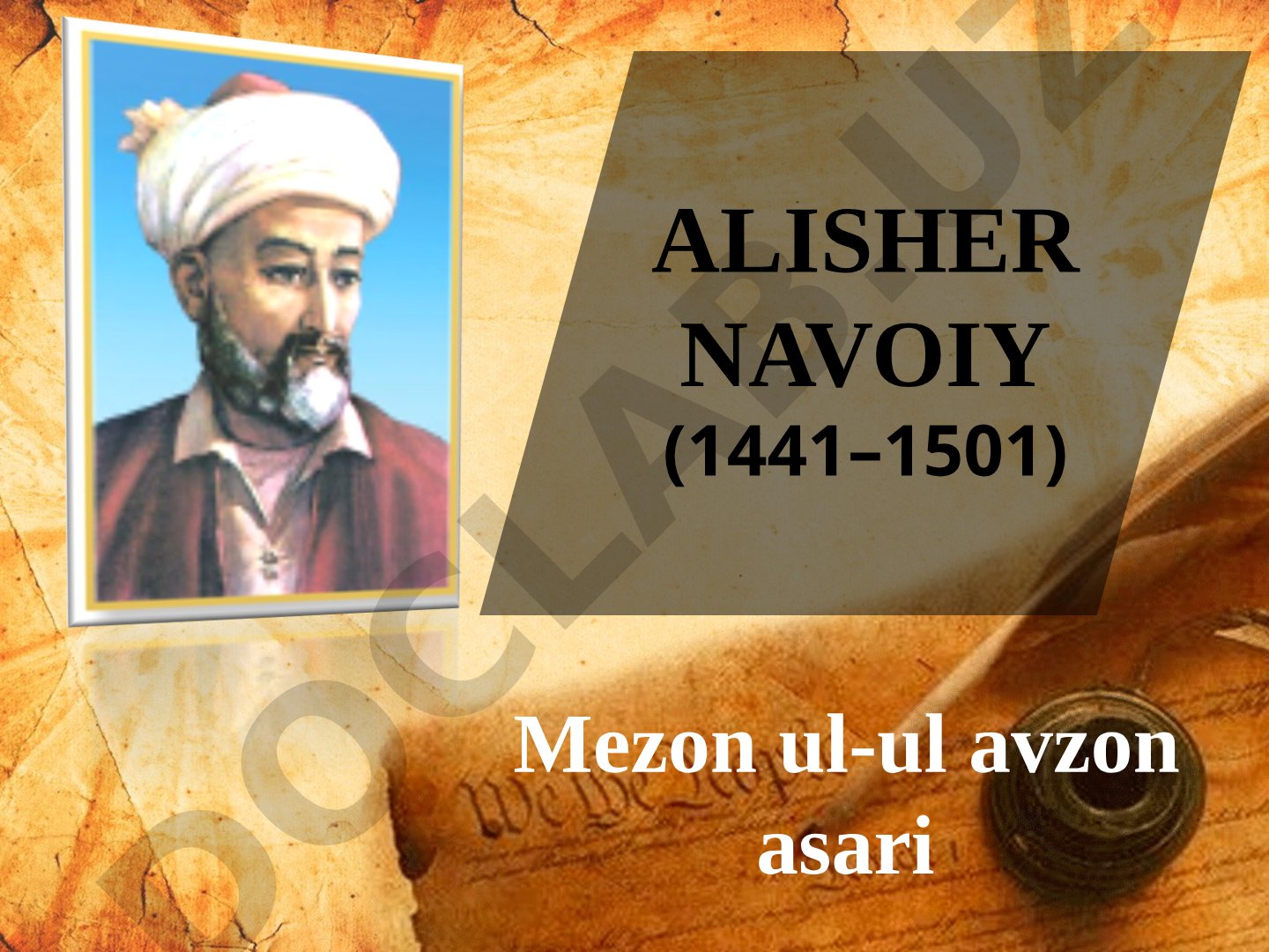 Alisher Navoiy Mezon ul-ul avzon asari