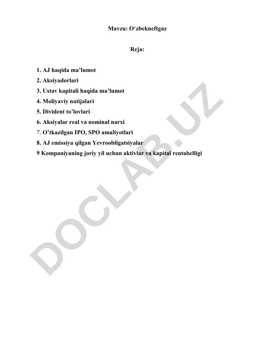 O‘zbekneftgaz Reja