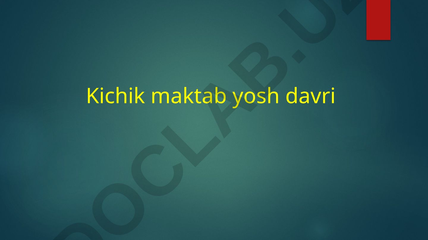 Kichik maktab yosh davri bolalarning psixologik rivojlanishi va maktabga tayyorgarligi