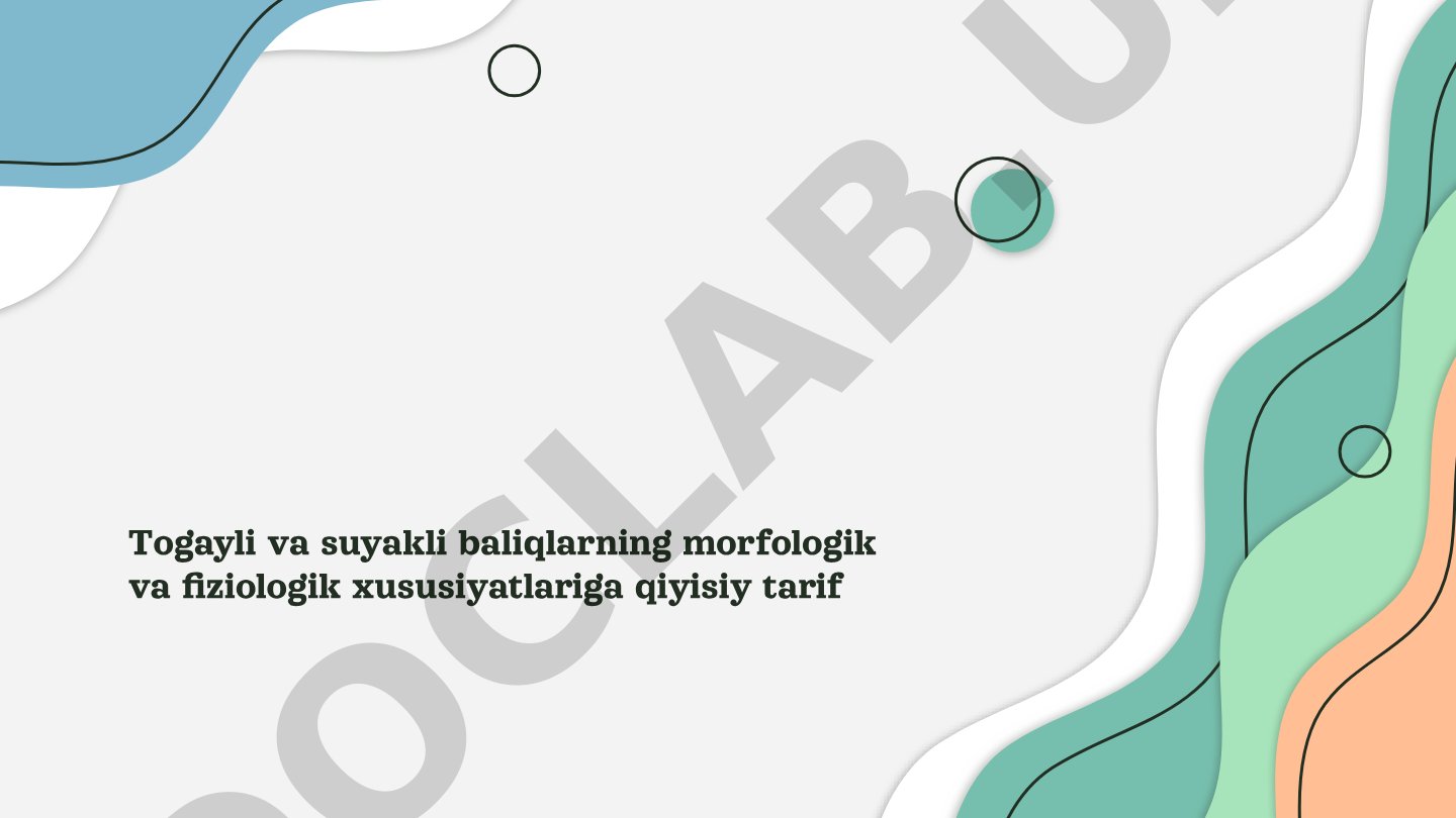 Togayli va suyakli baliqlarning morfologik va fiziologik xususiyatlariga qiyisiy tarif