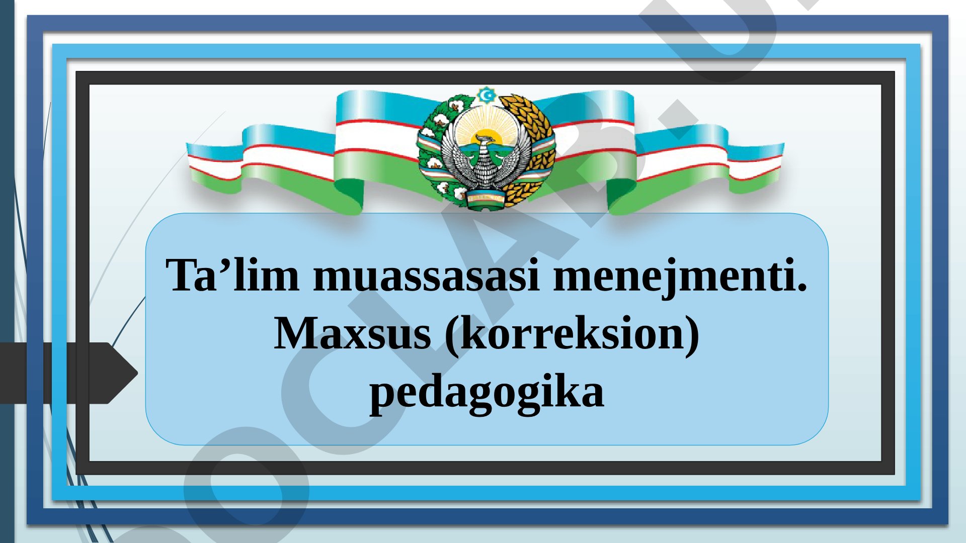 Ta'lim Menejmenti va Korreksion Pedagogika Rejasi