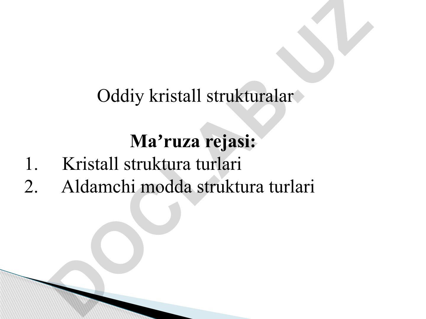 Oddiy kristall strukturalar