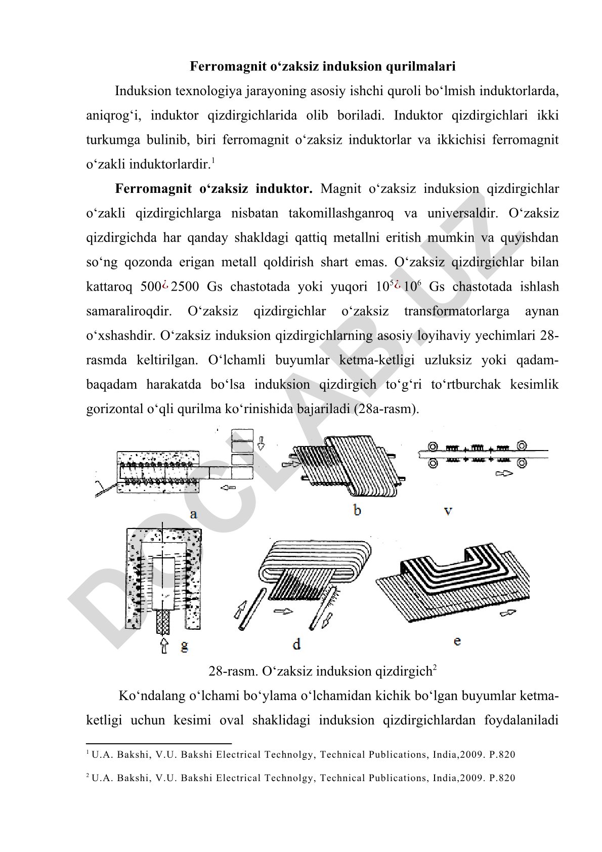 Ferromagnit o‘zaksiz induksion qurilmalari va ularning turlari