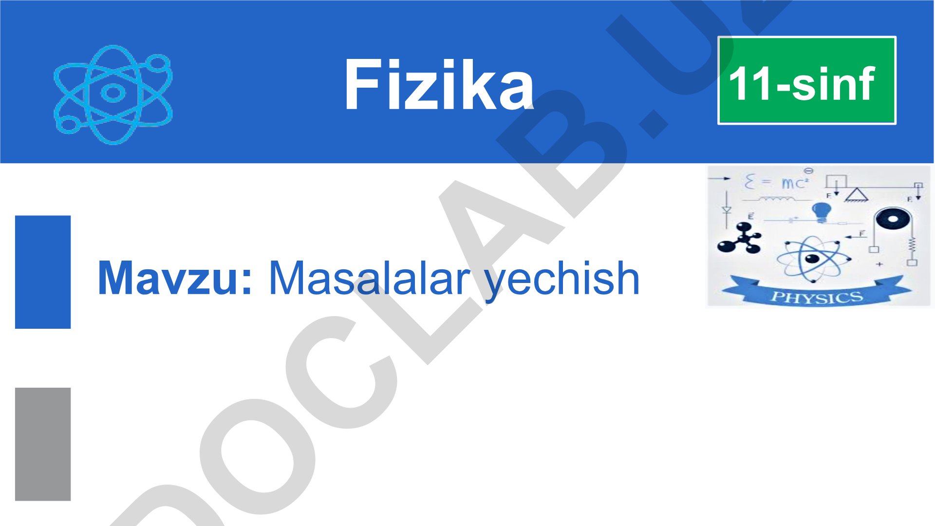 Masalalar yechish 11-sinf Fizika