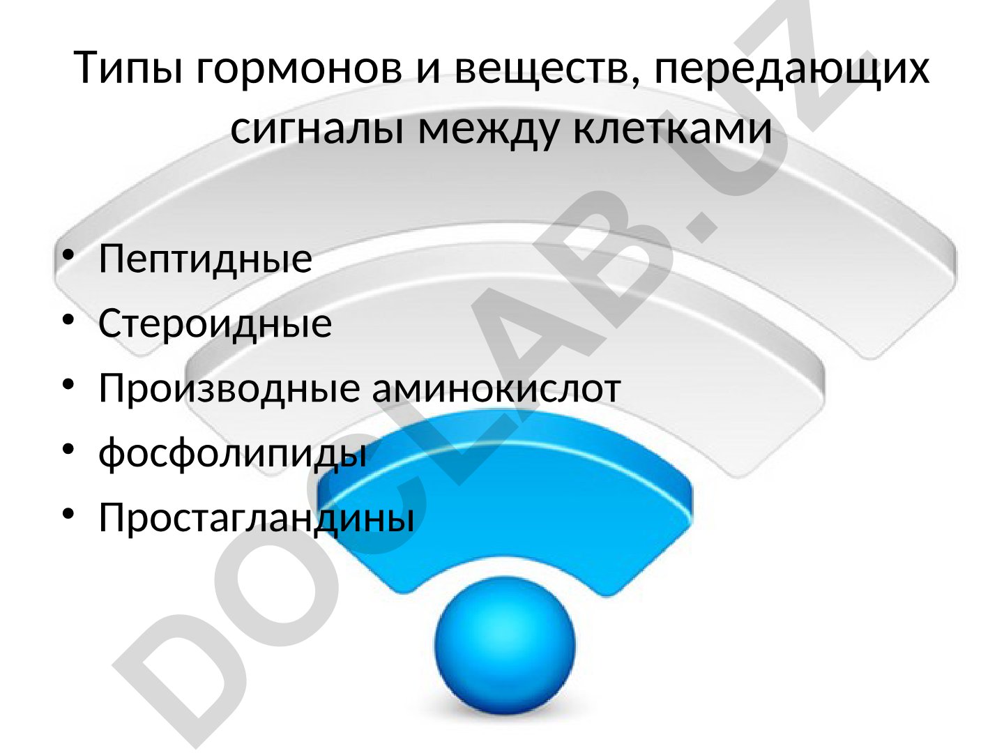 Типы гормонов и веществ, передающих сигналы между клетками