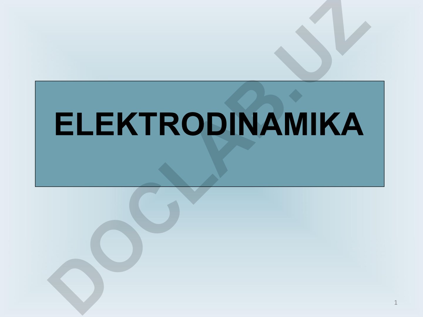 Elektr toki va uning xossalari