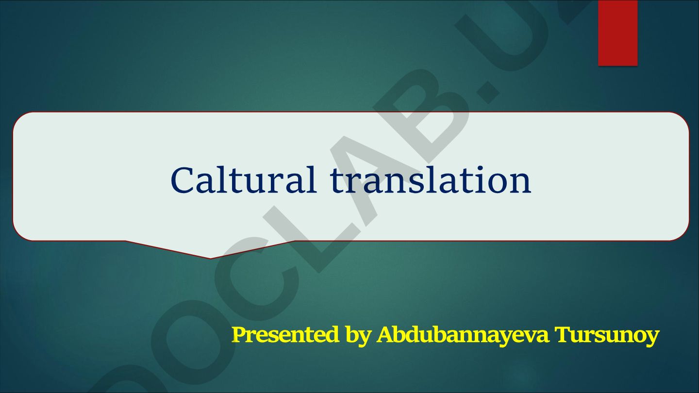 Caltural translation