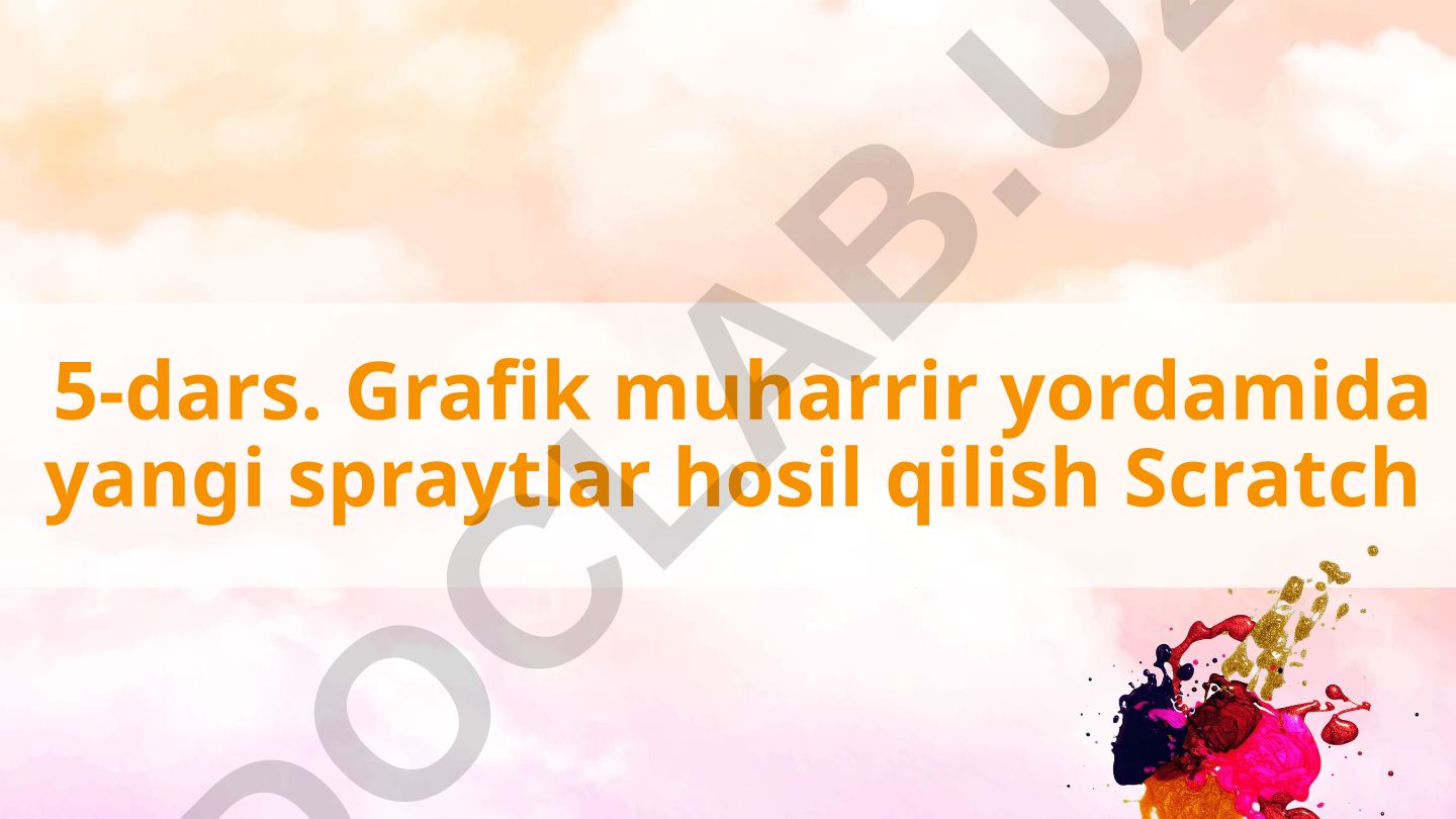 Grafik muharrir yordamida yangi spraytlar hosil qilish