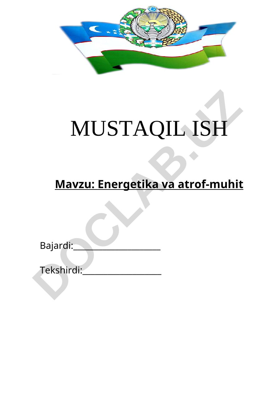 Energetika va atrof-muhit