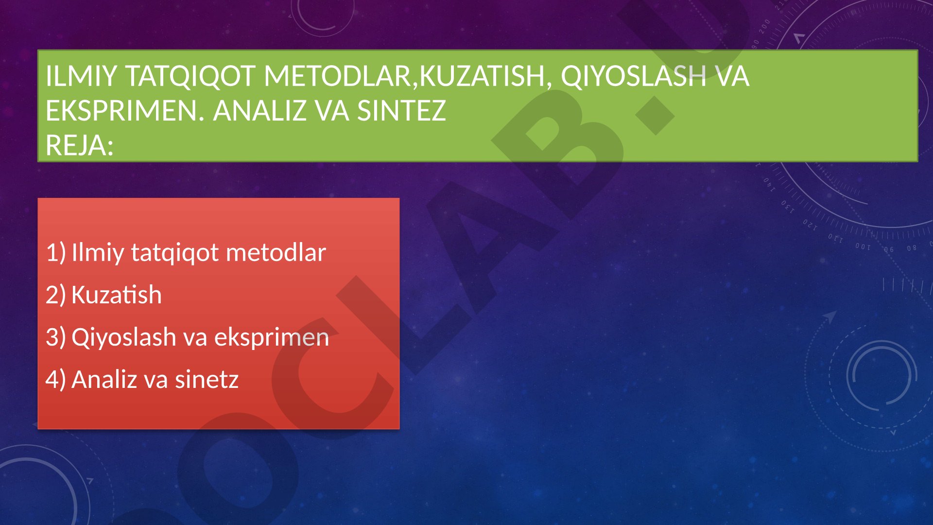 Ilmiy tadqiqot metodlari