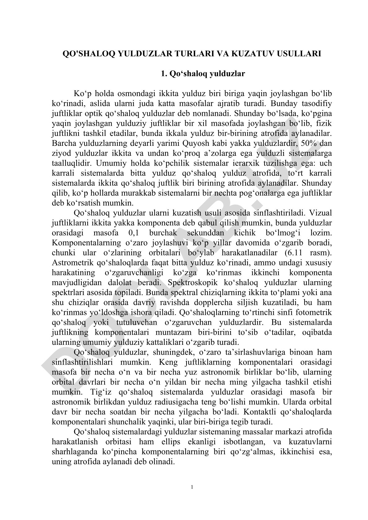 Qo'shaloq yulduzlar turlari va kuzatuv usullari