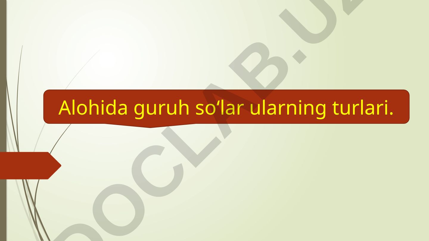 Modal soʻzlar va ularning turlari