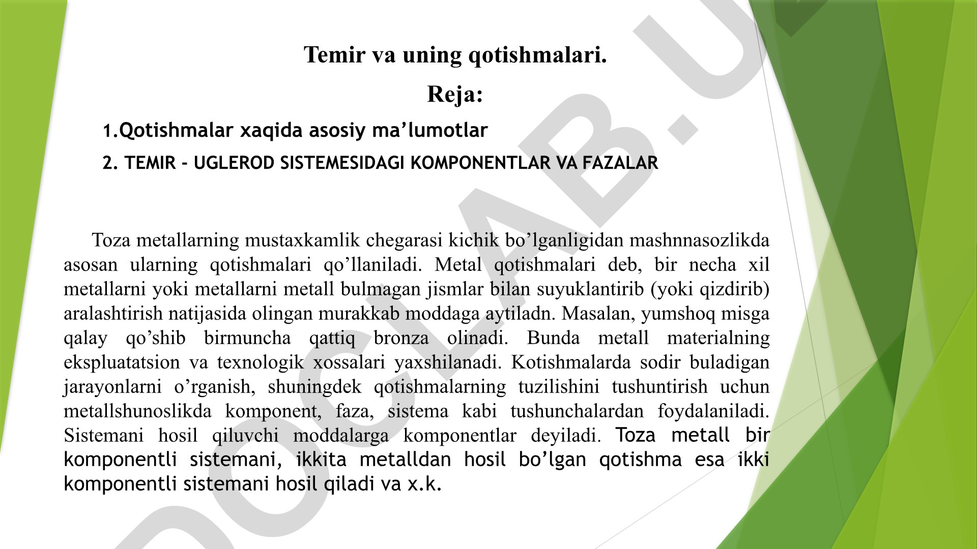 Temir va uning qotishmalari