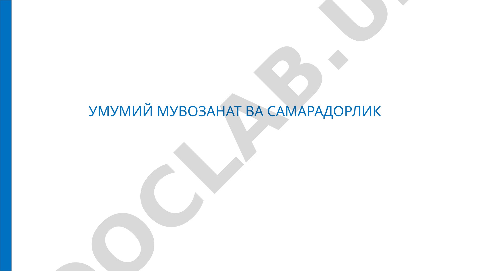 Умумий мувозанат ва самарадорлик 17-машғулот