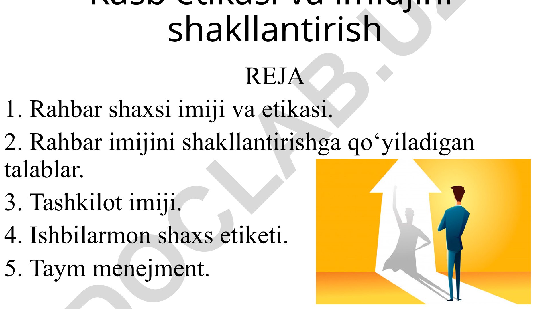 Kasb etikasi va imidjini shakllantirish