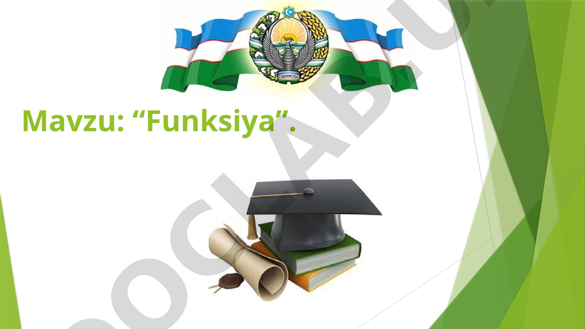 Funksiya grafigi va uni chizish usullari
