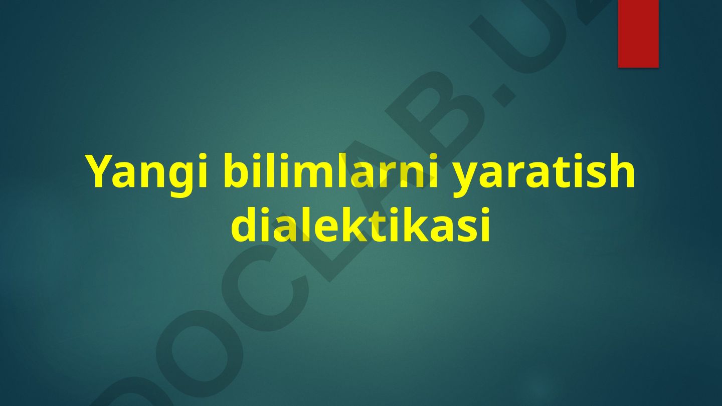 Yangi bilimlarni yaratish dialektikasi va ilmiy tadqiqotda ijodiy jarayon