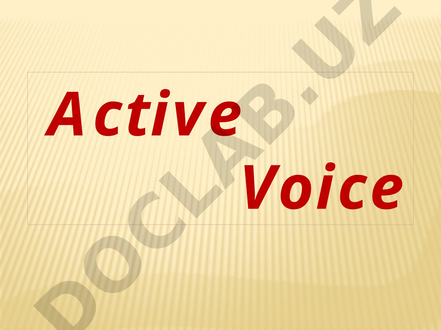 Active Voice tenses table