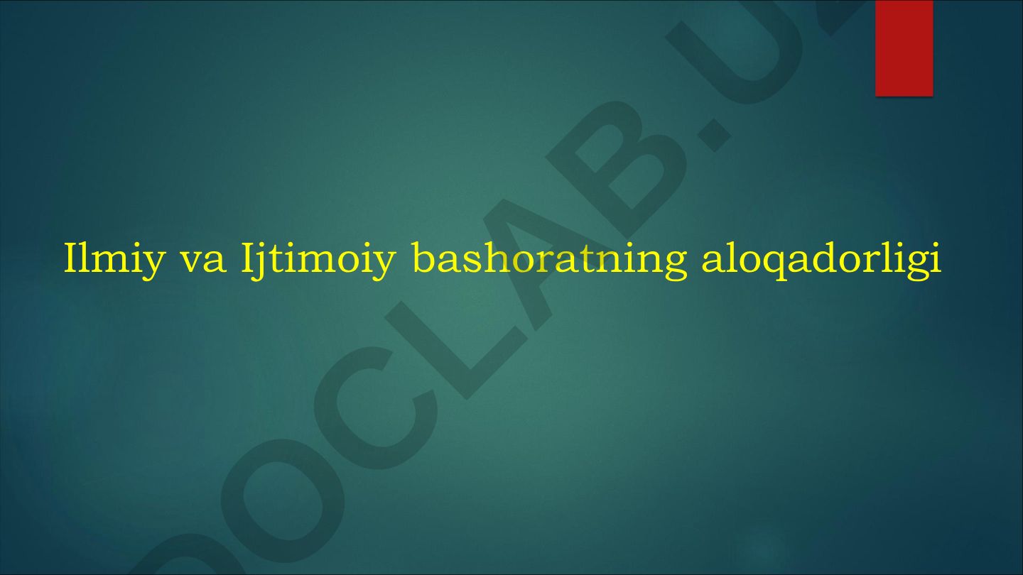 Ilmiy va Ijtimoiy bashoratning aloqadorligi