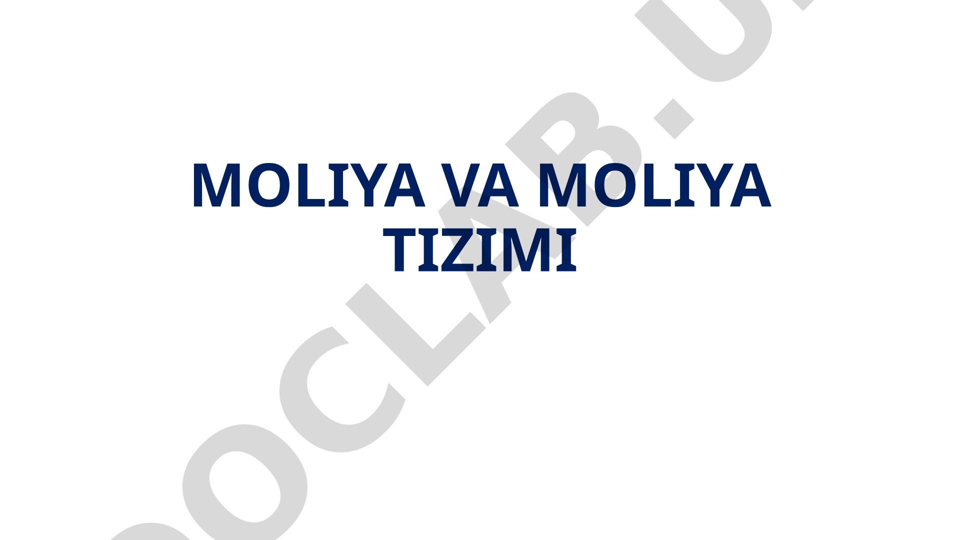 Moliya va moliya tizimi