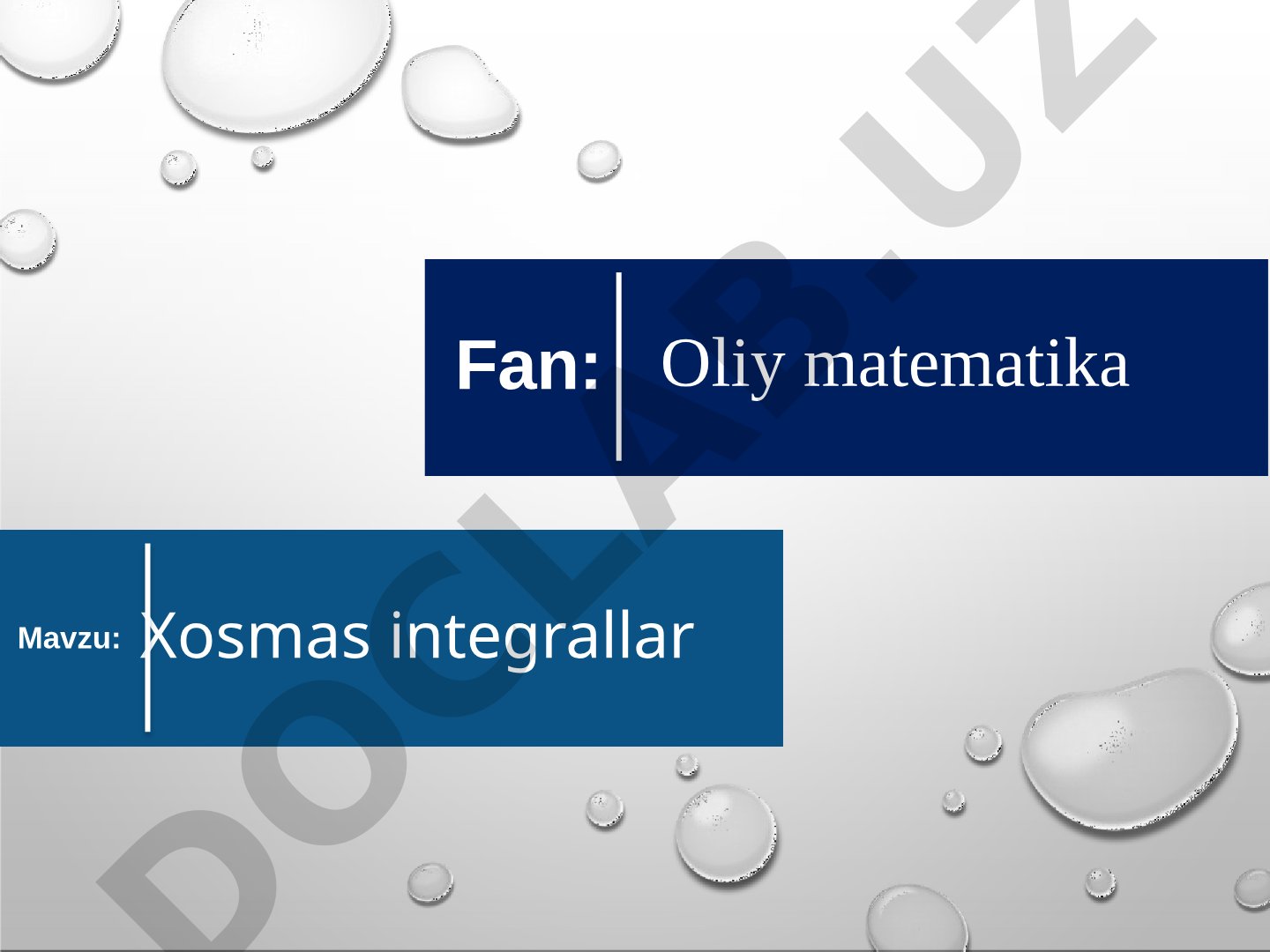 Xosmas integrallar