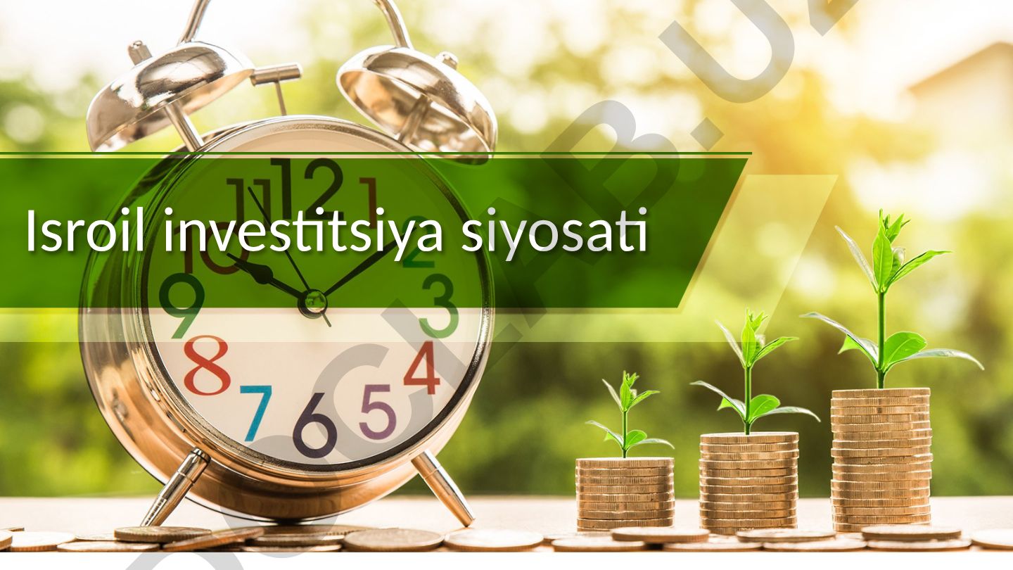 Isroil investitsiya siyosati va infratuzilma rivojlanishi