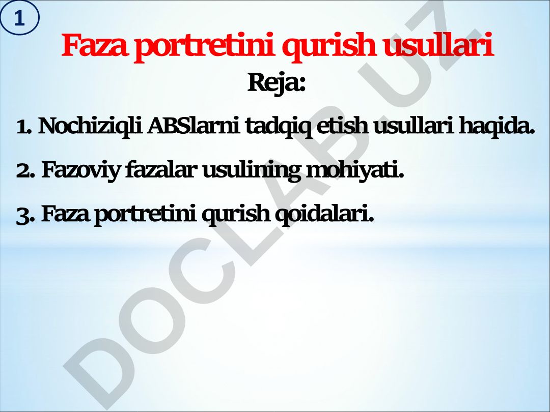 Faza portretini qurish usullari
