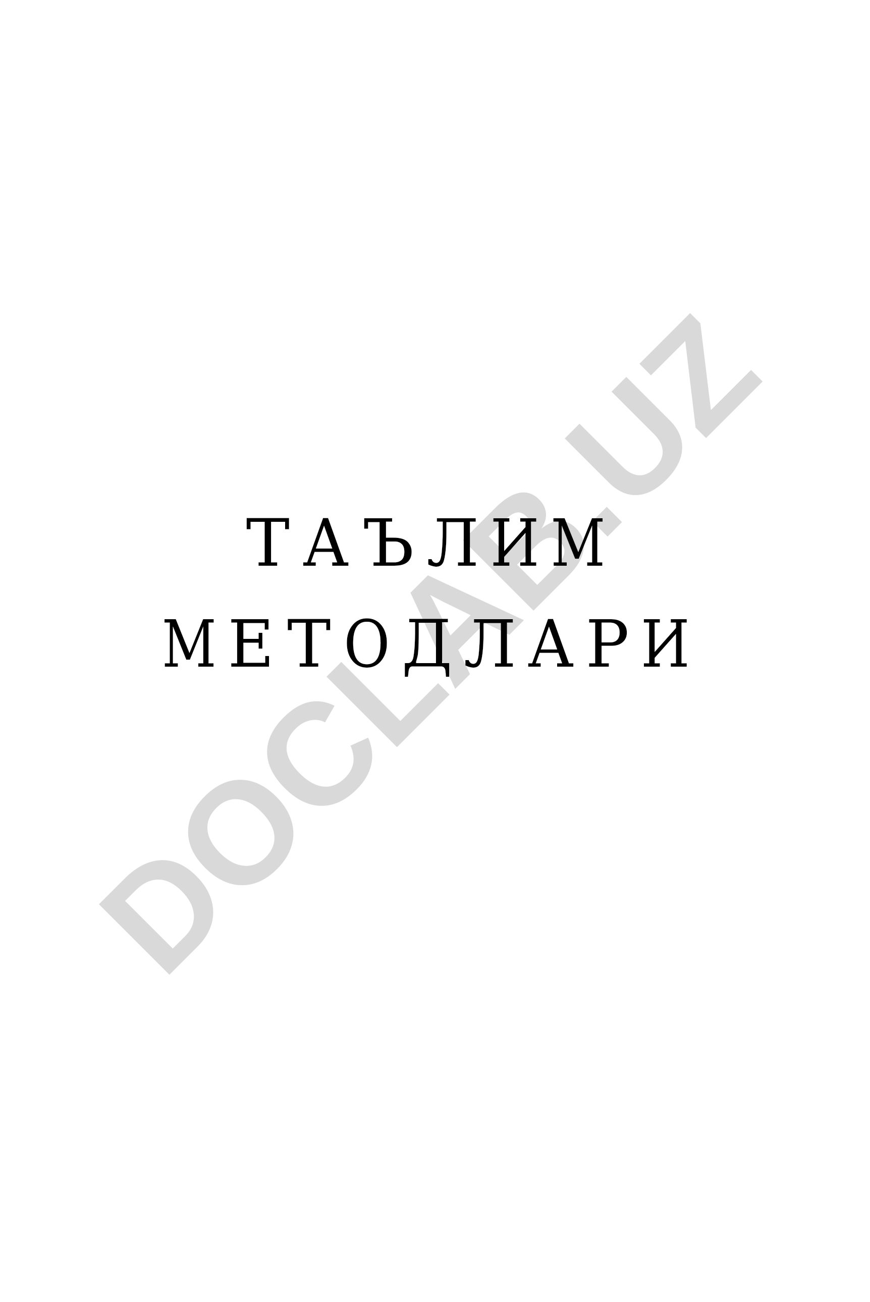 Ta'lim metodlari