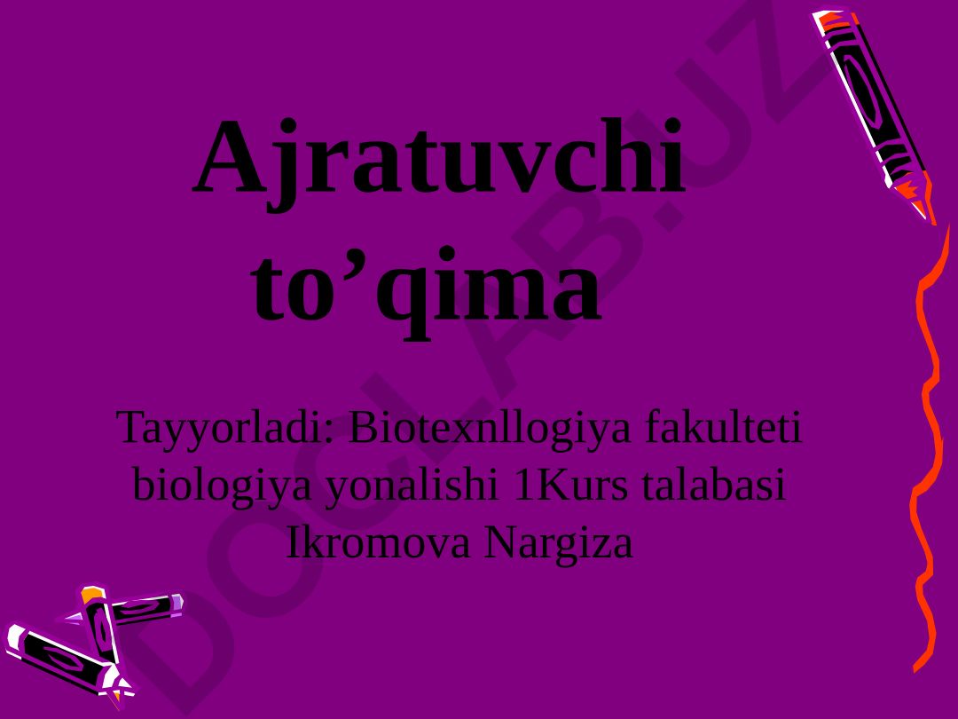 Ajratuvchi to'qimalar va tashqi sekretsiya ajratuvchi to'qimalar