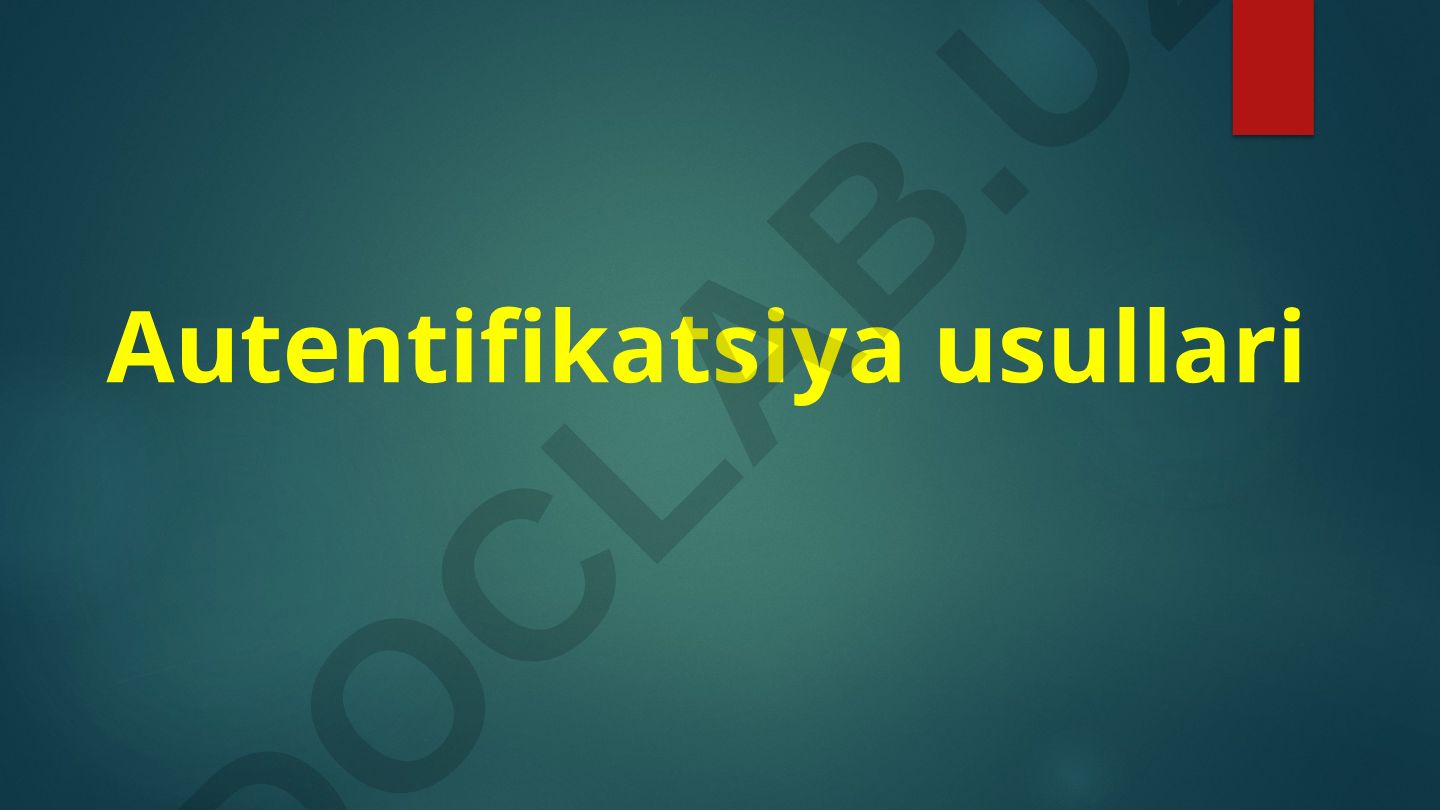 Autentifikatsiya usullari va tushunchalari