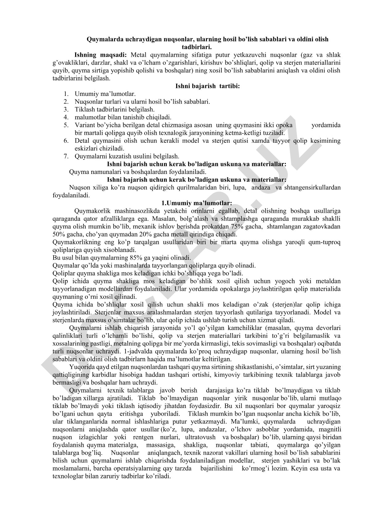 Quymalardagi nuqsonlar, ularning sabablari va oldini olish