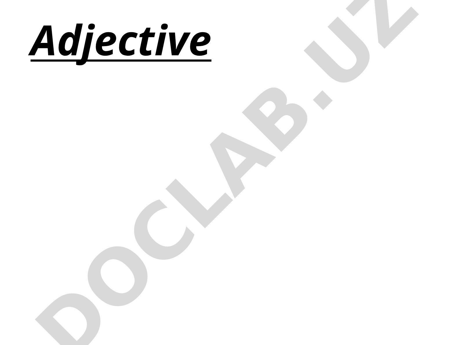 Adjective: functions and classification